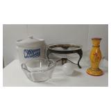Cookie Jar, Candle Holder, Glassware Dishes