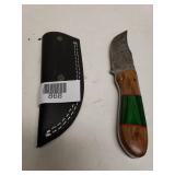 Green Handle Knife With Black Case
