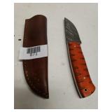 Red Notched Handle Knife With Cover