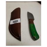 Green Handle Knife With Case