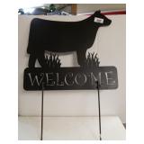 Cow Outdoor Welcome Sign