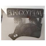 Cow Metal Welcome Sign