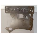Cow Metal Welcome Sign