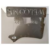 Cow Metal Welcome Sign