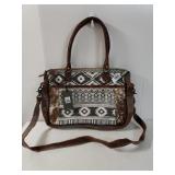 Myra Laptop Tan/white Handbag