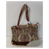 Myra Sprinkle Green/Burgundy Tote