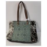 Myra Green Floral Tote Bag