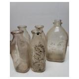 Vintage Glass Milk Bottles