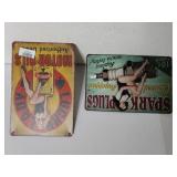 Lucky Lady Motor Oils & Spark Plugs Metal Signs