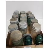 Assorted Glass Mason Type Vintage Jars & More
