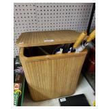 Brown Wooden  Hamper  With Umbrellas