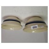 Blue Striped Ceramic Mixing Bowls