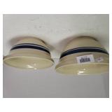 Blue Striped Ceramic Mixing Bowls