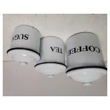 Coffee, Tea, Sugar Containers