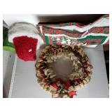 Holiday Decor-tree Skirt, Wreath. Hat