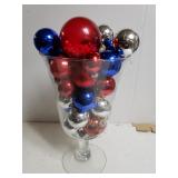 Glass Large Stemware With Christmas Balls
