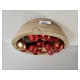 Decorative Wooden Bowl With Christmas Balls