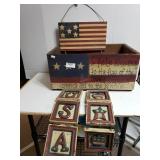 Patriotic Wooden Crate, & Matching Decor