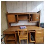 74 ½" Long Desk With Contents