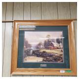 Sunset At Riverbend Farm By Thomas Kinkade