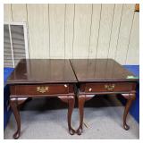 (2) End Table With Gold Colored Accents