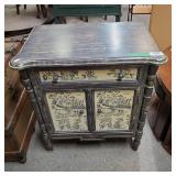 Bedside Cabinet Table With Scenic Paintings