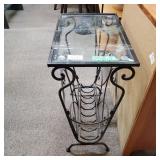 Magazine Rack/ Glass Top Table