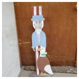 Wooden Uncle Sam And Bald Eagle Statue