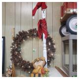 Snowman Pole And Racoon Wall Decor