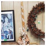 Decorative Floral Straw Broom