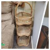 3 Tiered Woven Heart Shaped Basket Shelves