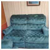 Stripped Green Loveseat