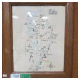 Framed Cross Stitch Map Of The Delmarva Peninsula
