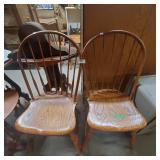 (2) Handcrafted Wooden Chairs