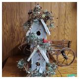 Decorative Winter Bird House With Lights (Works)