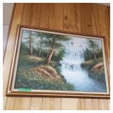 Scenic Painting Of A Waterfall