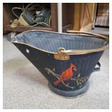 Feed Bucket With A Red Robin Painted On