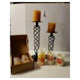 Assorted Candles & Candle Stands