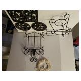 Assorted Iron Hot Plates,  Candle Holder,  Plate