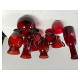 Assorted Red Glassware