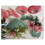 Pink/light Teal Wicker Decor