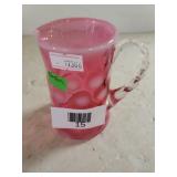 Small Pink Fenton Glass Pitcher