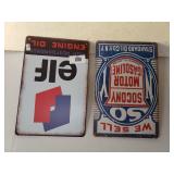 Socony Motor Gasoline & Elf Oil Signs