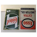 Esso Motor Oil & Castrol Motor Oil Signs