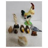 Assorted Fowl Figures & Oriental Statue