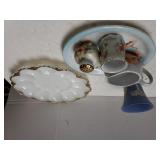 Blue/white Wedgewood Vase & Assorted Glassware