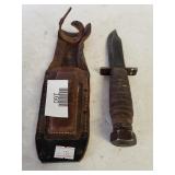 Leather Handle Knife & Cover