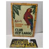 Club Key Largo & Hercules Sign
