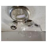 Sterling Silver Base Glass Bowl, Rimmed Vase  &