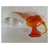 Mid Century Orange Pitcher & Sunkist Orange
